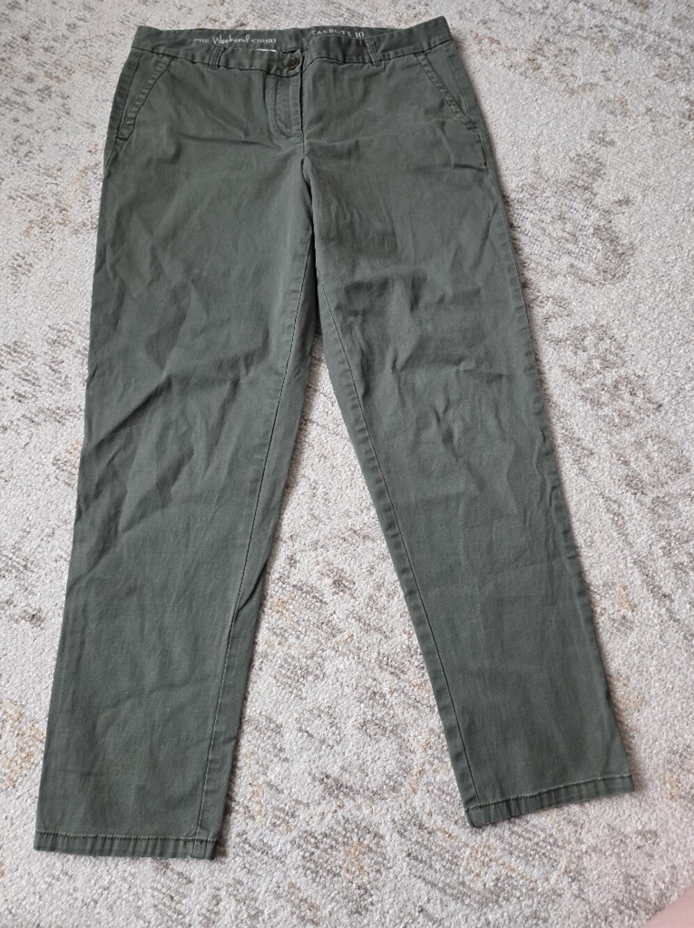 Talbots Olive Chino Straight-Leg Pants